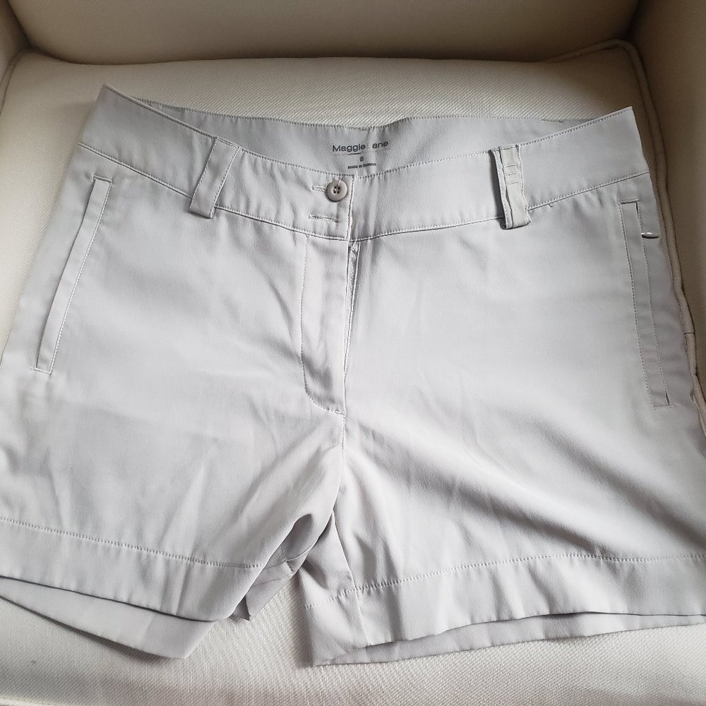 Maggie Lane shorts, size 8, tan/khaki/cream